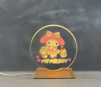 کریستال دایره ای چراغ دار طرح my melody